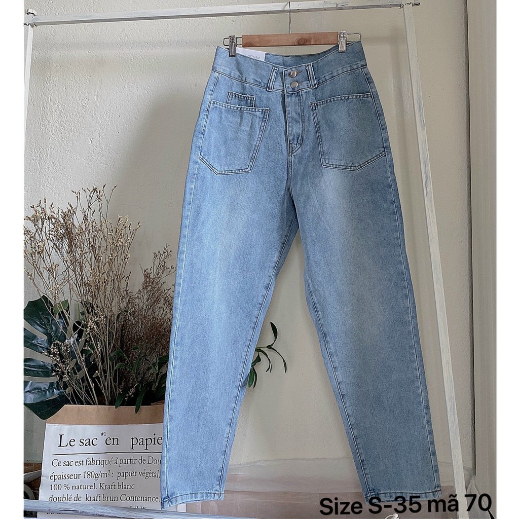 Quần jean baggy nữ lưng cao bigsize kiểu quần bò baggy hàng VNXK MS70 thời trang bigsize 2KJean