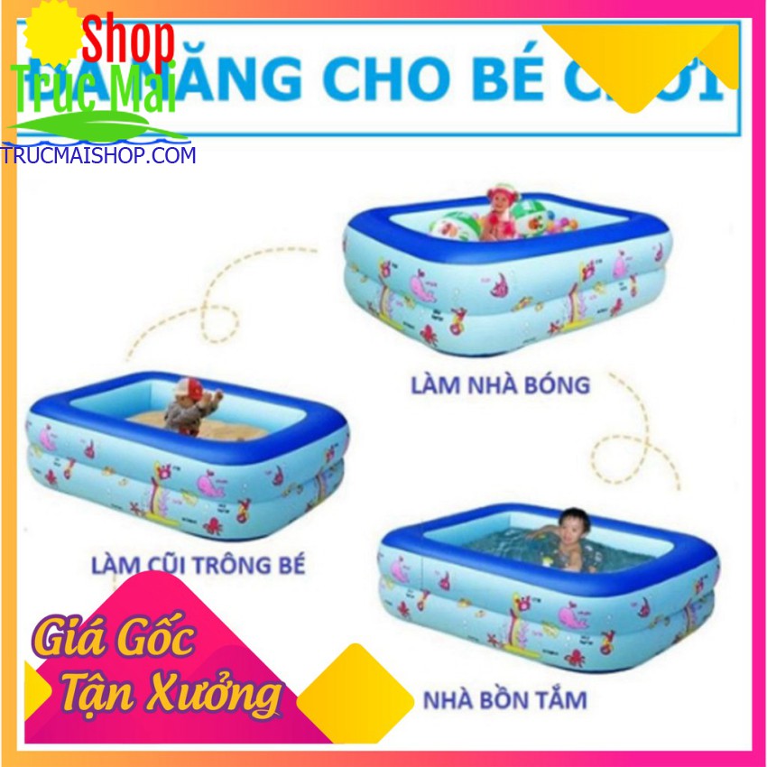 bể bơi phao BỂ BƠI PHAO CHỮ NHẬT 1M2, 1M6, 1M8 LOẠI 2 TẦNG, 3 TẦNG SIÊU TO, DÀY