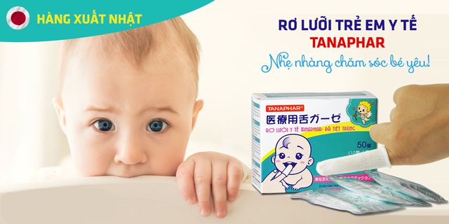 Gạc rơ lưỡi y tế trẻ em TANAPHAR - ( Hộp 50 cái đã tiệt trùng )