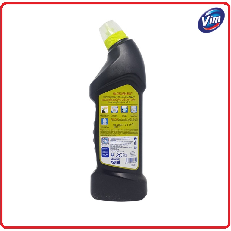 Nước Tẩy Bồn Cầu Nhà Vệ SinhVim Zero Hương Chanh 750ml