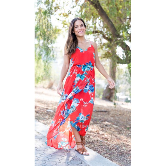 ĐẦM MAXI 2 DÂY - VẠT ĐẤP CHÉO CHIFFON XK