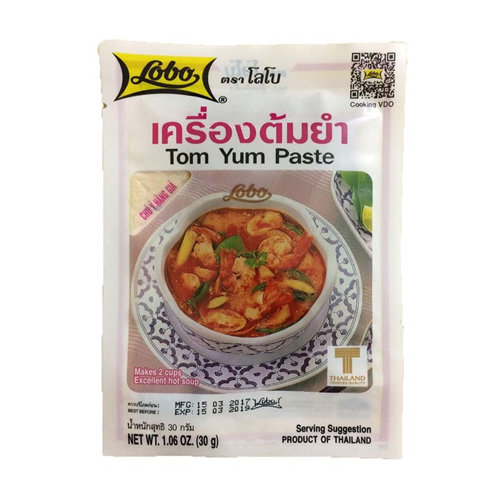 Lốc 3 Gói Gia vị lẩu cay tôm yum Lobo Thái Lan 30g