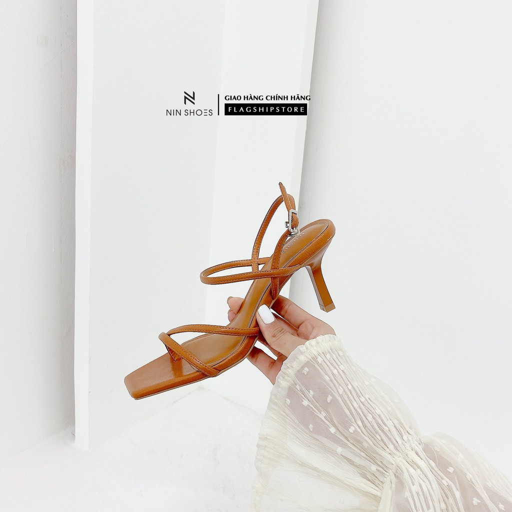 Giày sandal nữ Nin shoes - Sandal nữ dáng basic dưới 7cm gót nhọn quai mảnh mũi vuông siêu xinh