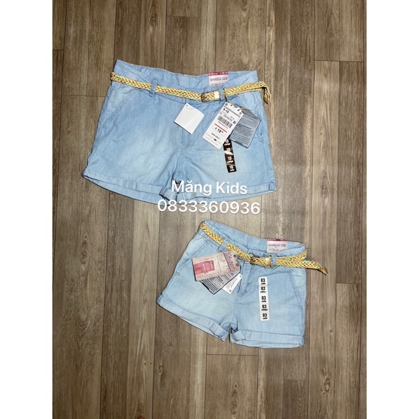 Quần short kèm đai bé gái