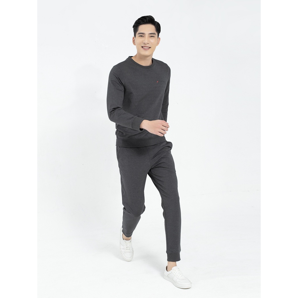 Bộ Thu Đông Nam Đồ Bộ Mặc Nhà Cotton Aristino ALH003W1 Dáng Regular Fit Cổ Tròn Bo Tay Và Gấu Áo Quần Bo Gấu Tiện Lợi