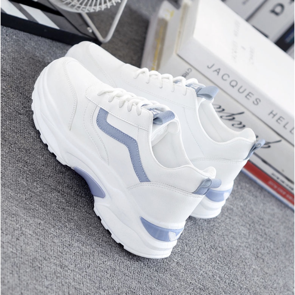 Hỗ trợ giao hàng nhanh_Giày the thao Sneaker Ulzzang phối đơn giãn mã số 3 viền xanh, mã số 4 viền hồng