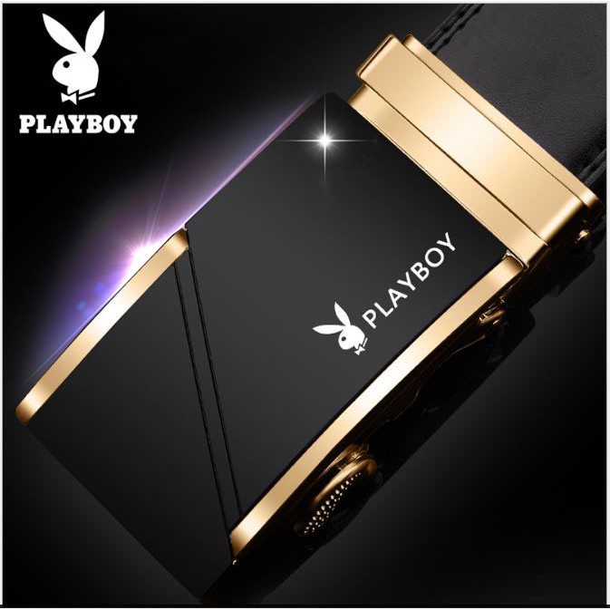 [GIẢM SÔC]  HÀNG HIỆU/Thắt Lưng Da Nam Khóa Tự Động Cao Cấp Dây Nịt Nam Da Bò 100% Chính Hãng Playboy Mầu Vàng Bạc Nam T