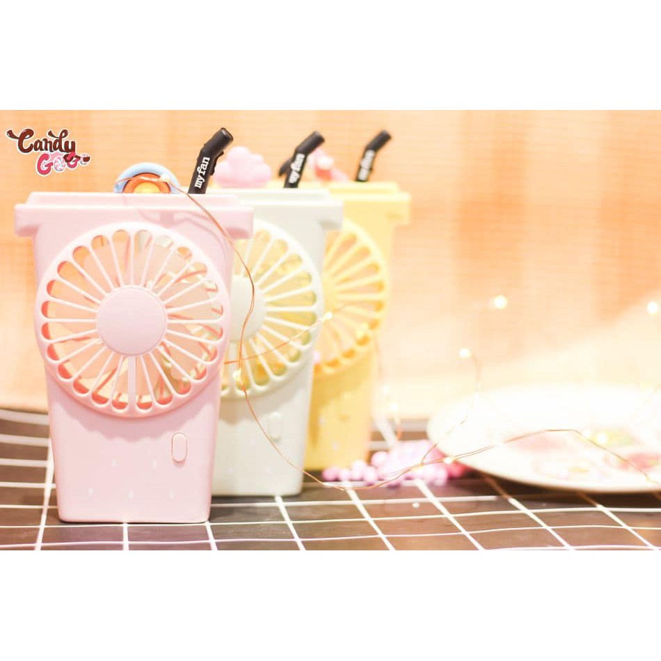 Quạt máy cốc nước có ống hút