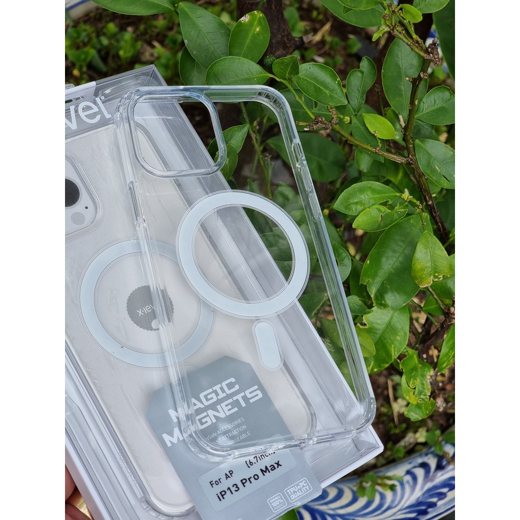 Ốp Lưng MagSafe cho Iphone 14 / iPhone13 / iPhone 12 - chính hãng X-LEVEL Trong Suốt Chống Ố Chống Sốc