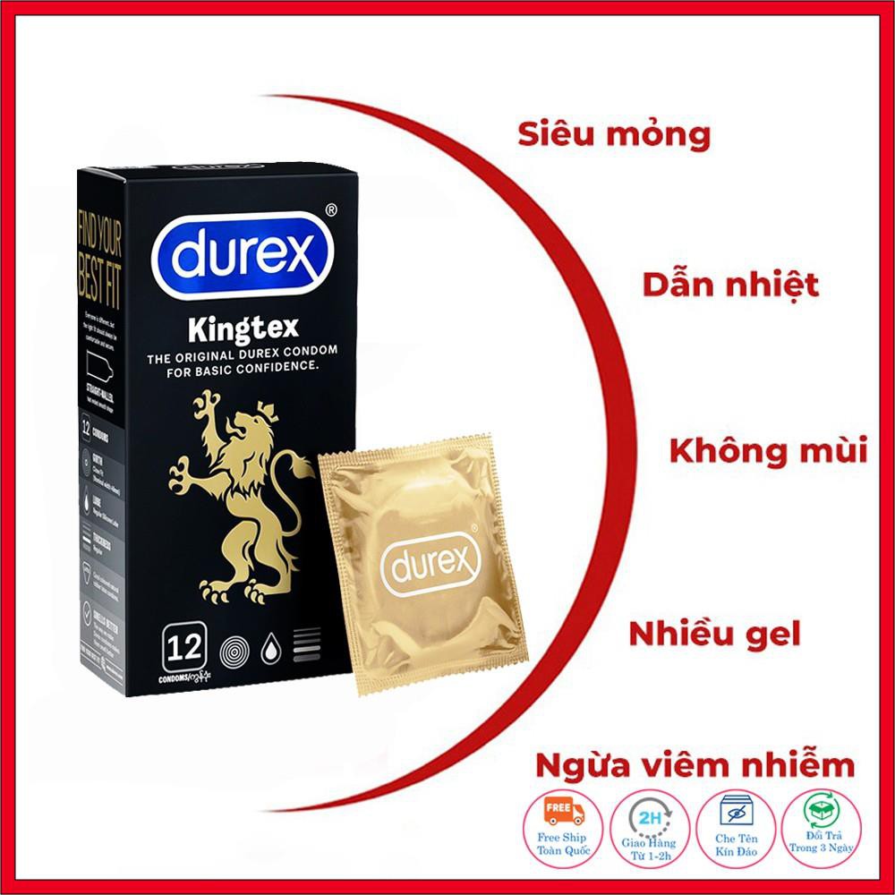 Bao Cao Su Durex Kingtex 12 bao Hàng Chính Hãng(Free Ship), Chống Xuất Tinh Sớm, Kéo Dài Thời Gian