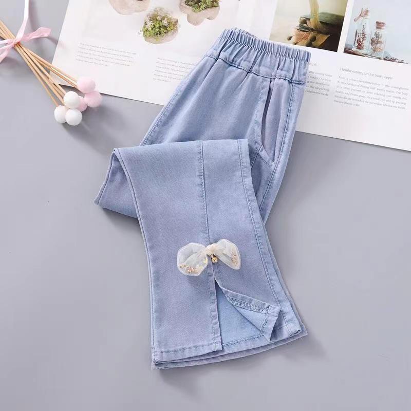Quần Jean Tencel Mỏng Mềm 2022 Chống Muỗi Phong Cách Mới Cho Bé Gái