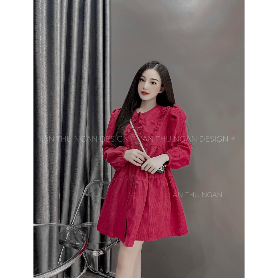Đầm váy nữ babydoll cổ bèo đơn giản siêu xinh, cute dành cho các nàng yêu đi chơi, dự tiệc