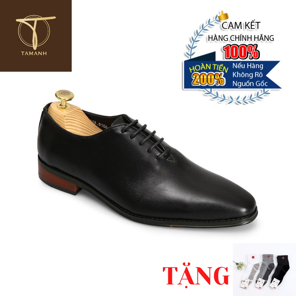Giày nam TÂM ANH da bò dáng basic GNTA8106-D Tặng Tất UNIQLO Cao Cấp