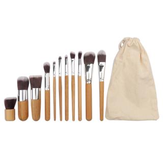 11 pcs/Pack Beauty Tools Makeup Brush Bamboo Handle