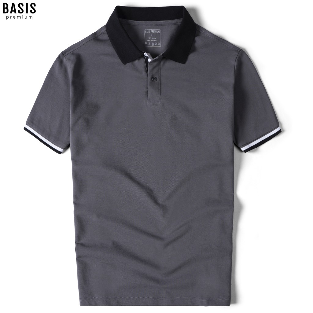 Áo thun Polo nam màu mới trẻ trung, chất liệu cotton cá sấu, form regular Basis APL206 | BigBuy360 - bigbuy360.vn