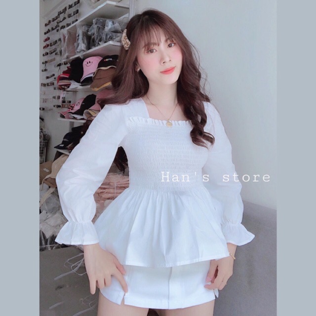 Áo kiểu nhúng cổ Chữ U