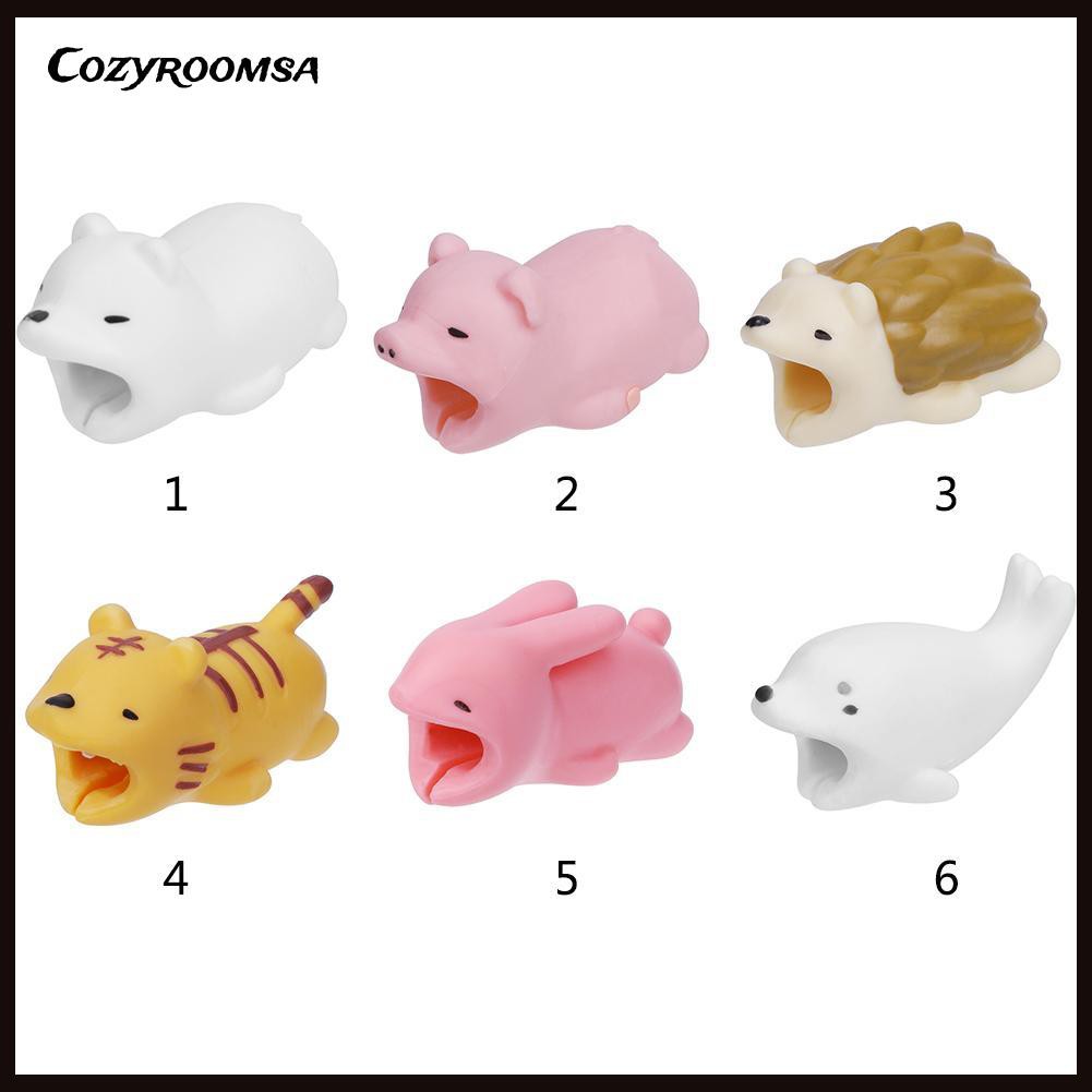 Phụ Kiện Bảo Vệ Đầu Dây Cáp Hình Động Vật Dễ Thương Tiện Dụng