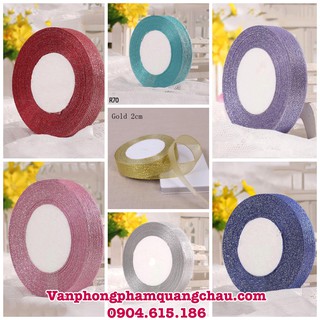 Ruy băng kim tuyến màu (bản rộng 2cm) - Cuộn dài 20 mét