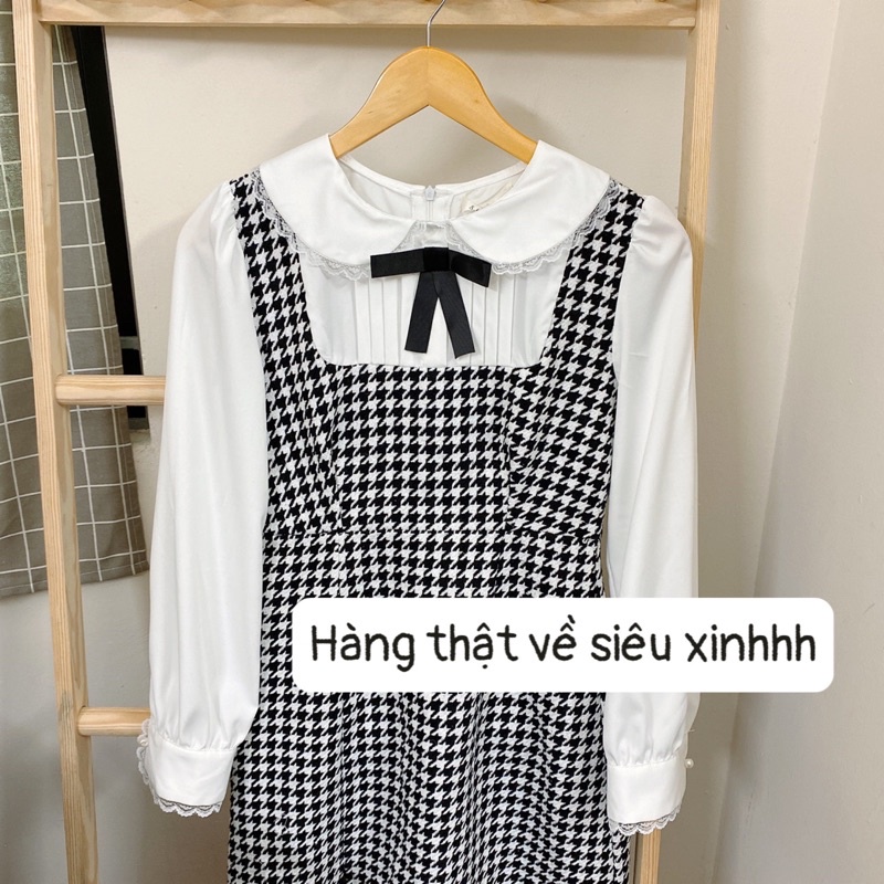 Váy dạ dáng A hoạ tiết caro phong cách Hàn Quốc 2021 | BigBuy360 - bigbuy360.vn