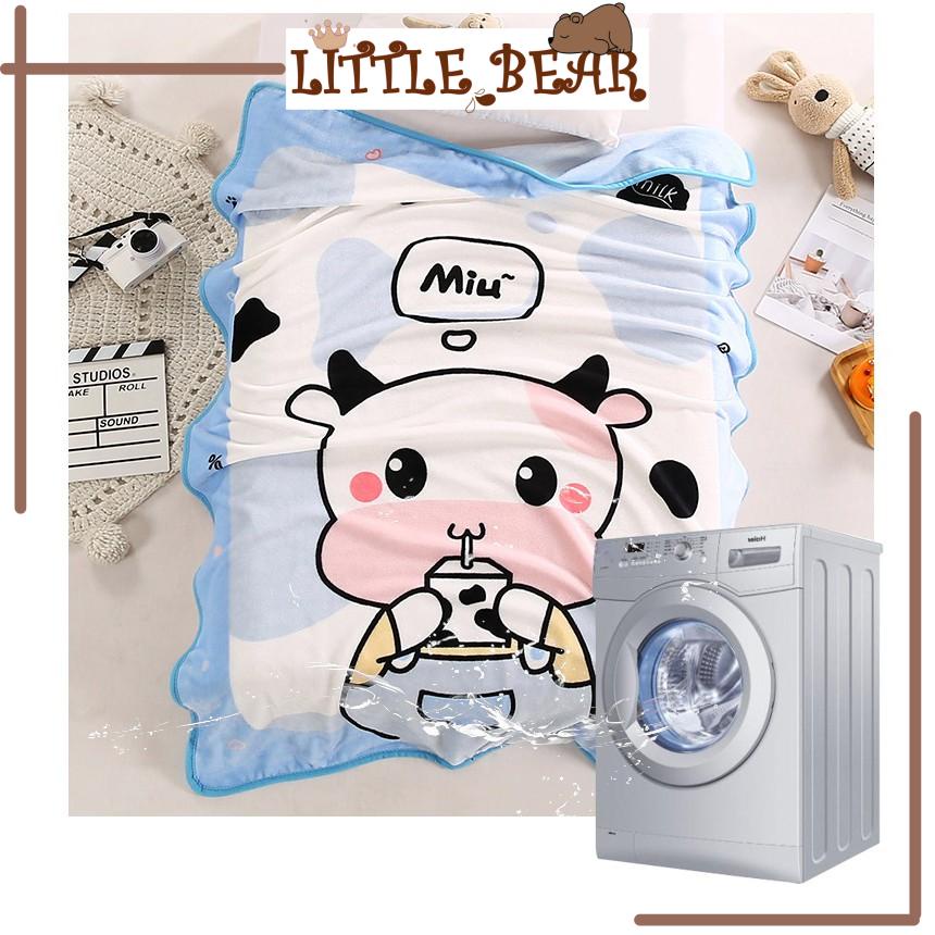 Chăn lông tuyết cho bé siêu mềm mịn hình thú cho bé dễ thương 1m x 1m4 - Little Bear
