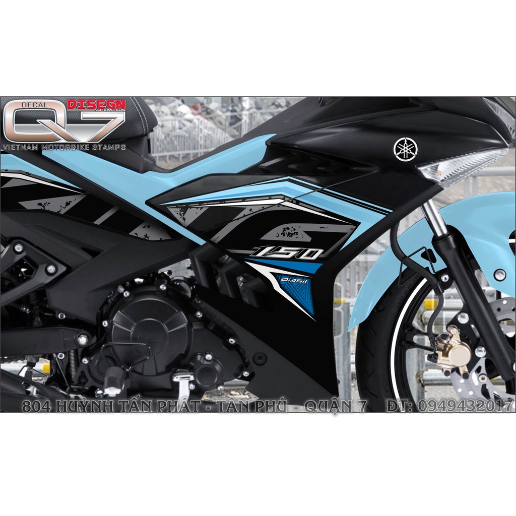 TEM RỜI EXCITER 150 XANH ĐEN