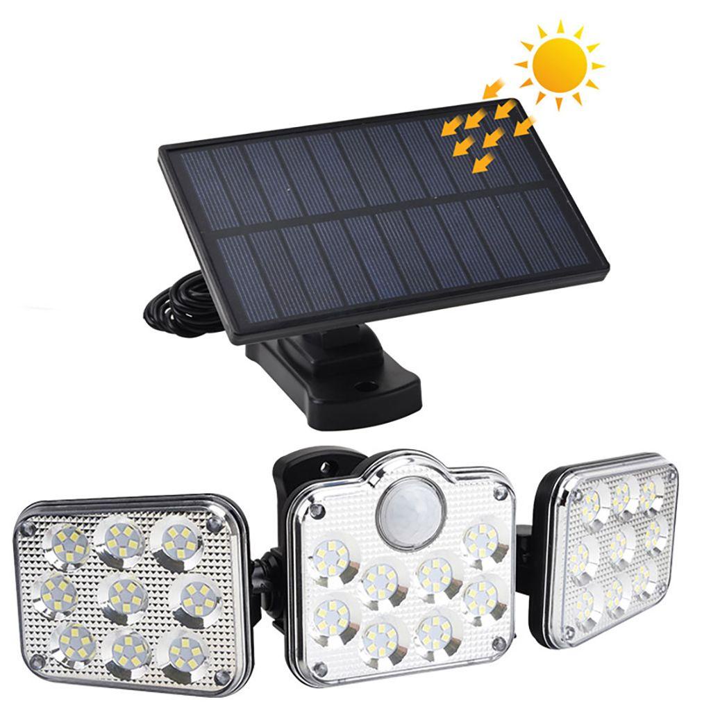 Đèn Led 3 Đầu Cảm Biến Góc Rộng Sử Dụng Năng Lượng Mặt Trời