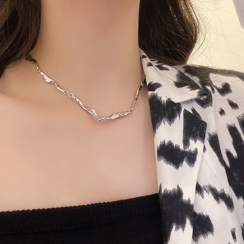 Vòng cổ Kim Loại Dáng Ngắn Phong Cách hip hop Mới