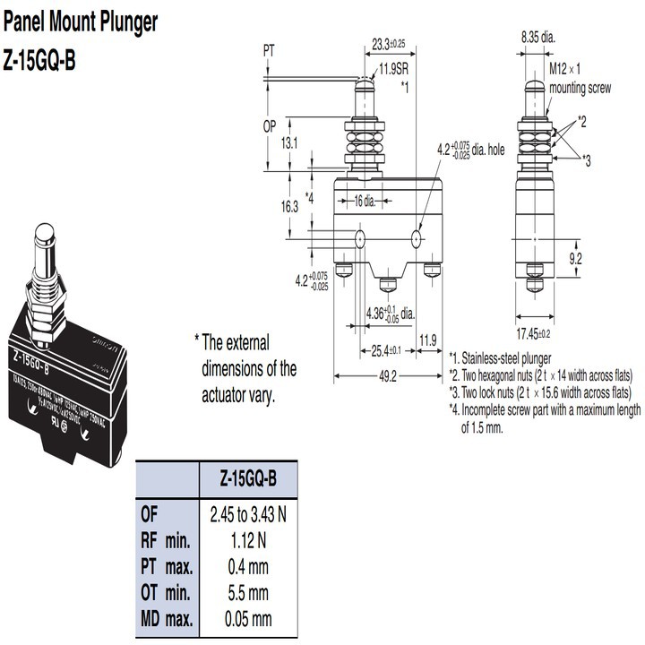 Công tắc hành trình omron Z-15GQ-B