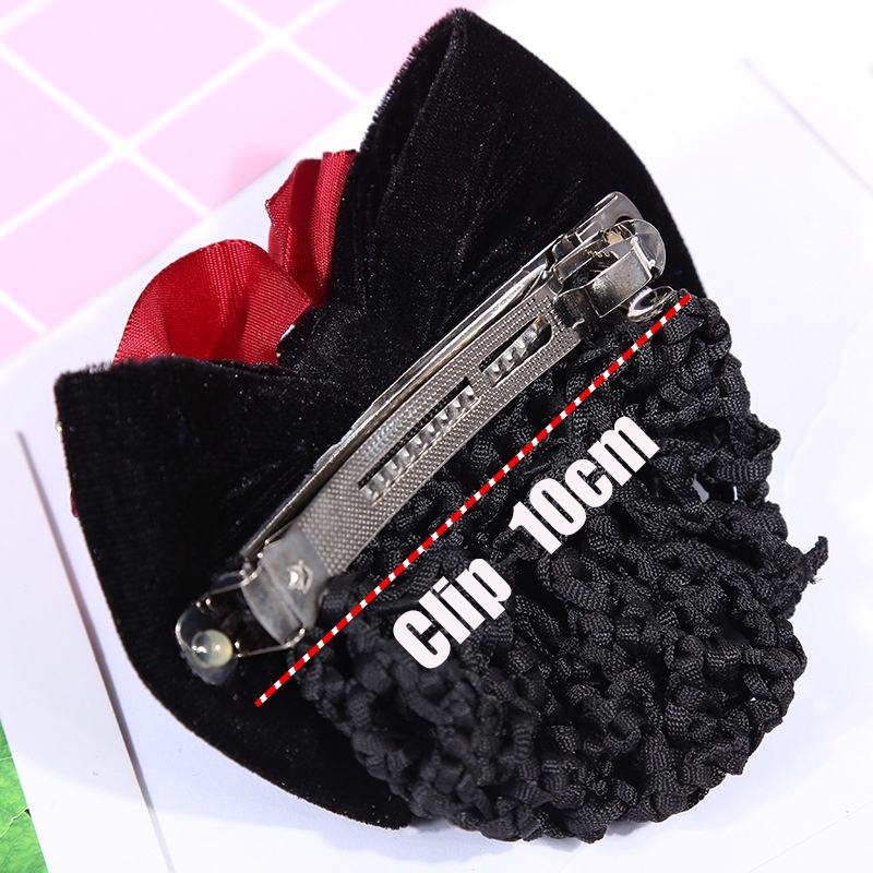 Búi tóc lưới đính nơ 😍FREESHIP😍 lưới búi tóc hình nơ, búi tóc lưới hình nơ
