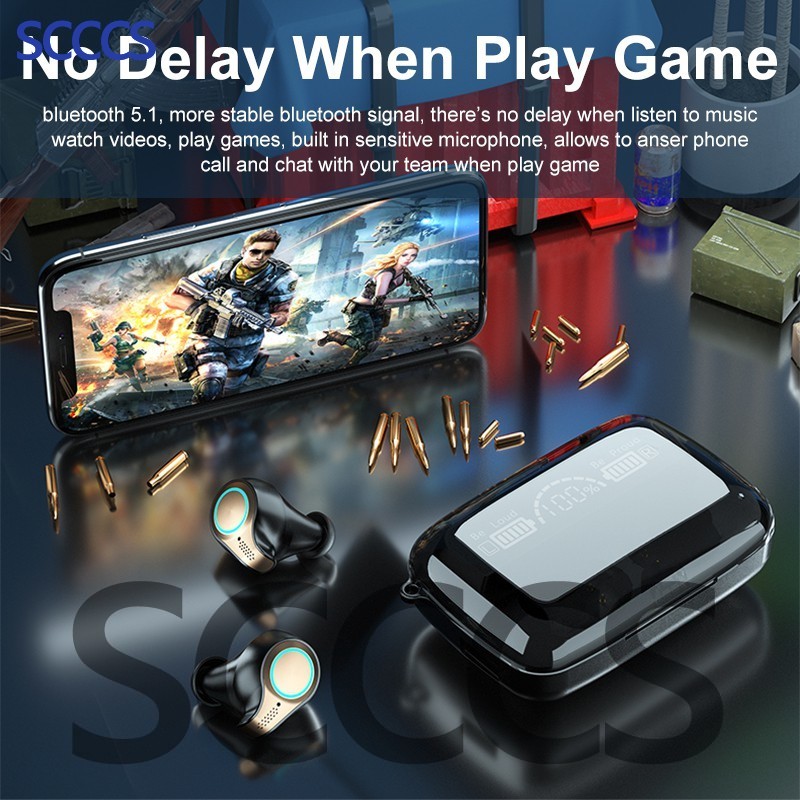 Tai Nghe Bluetooth 5.1 Âm Thanh Hifi Có Hiển Thị Kỹ Thuật Số