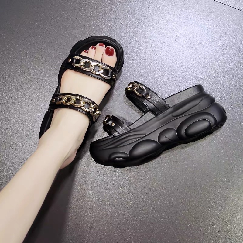 Dép đế xuồng quai xích cao 8,5cm nâng chiều cao siêu nhẹ GDS