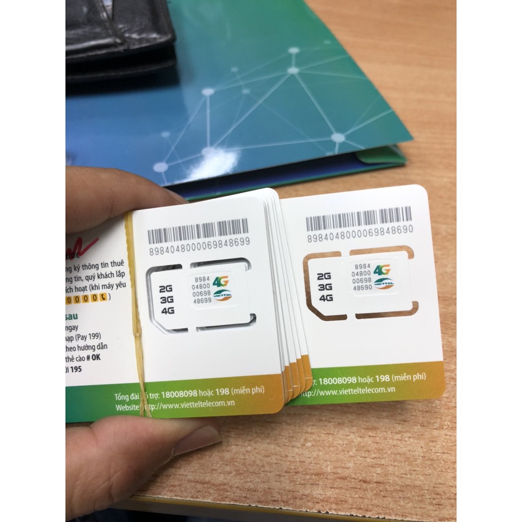 Sim Viettel Miễn Phí 1 Năm V120N 120 gb 1 tháng (4 gb 1 ngày) 120.000/tháng. Miễn phí gọi viettel.