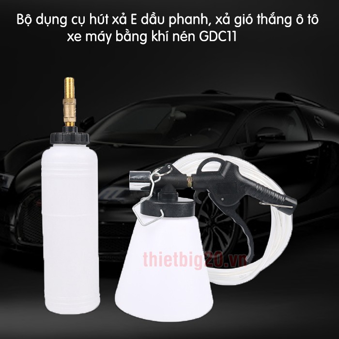 Dụng cụ ô tô hút xả E dầu phanh, xả gió thắng xe máy bằng khí nén GDC11