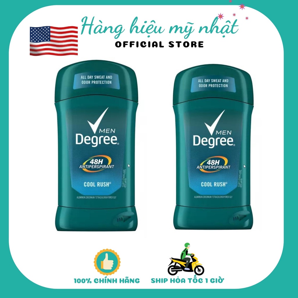 Lăn khử mùi Nam 76g Degree 48h Antiperspirant Cool Rush Hana18 cung cấp hàng 100% chính hãng