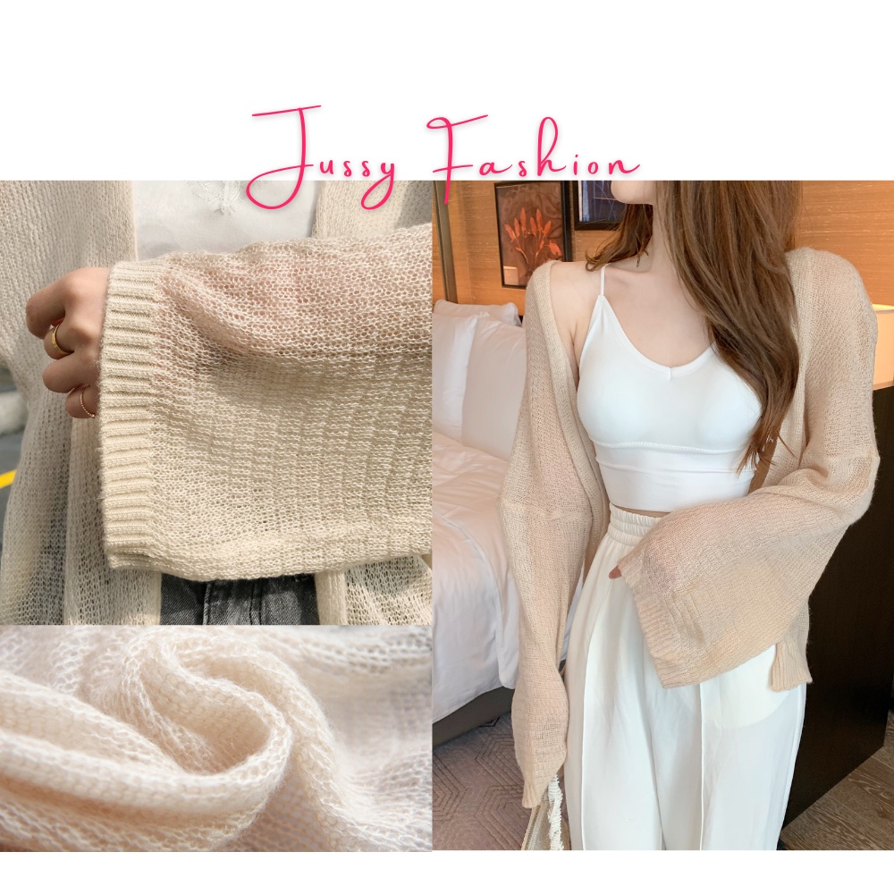 Áo Khoác Cardigan Len Mỏng Jussy Fashion Phong Cách Áo Len Ulzzang Cho Nữ Nhiều Màu Hot