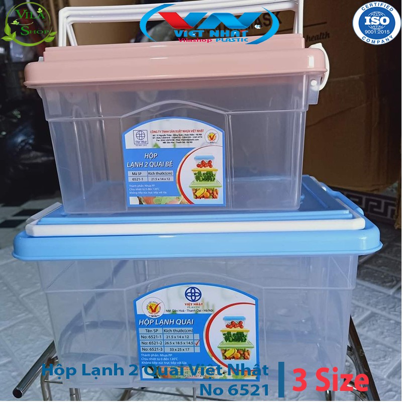 [ 3 Size ] Hộp Đựng Thực Phẩm, Hộp Lạnh 2 Quai Bảo Quản Thực Phẩm Việt Nhật No 6521 - Quai Xách Gọn Gàng Tiện Lợi