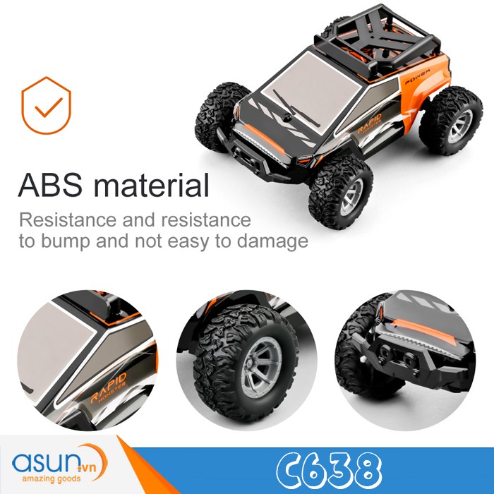 Xe Điều Khiển Mini Cybertruck C638 1:32 Micro RC Off road Car 20km/h