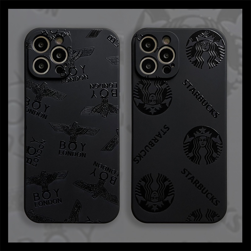 Ốp lưng iphone Ốp điện thoại hình Starbucks boy màu đen cho Iphone12 Pro Max se2020 7Plus xr xsmax
