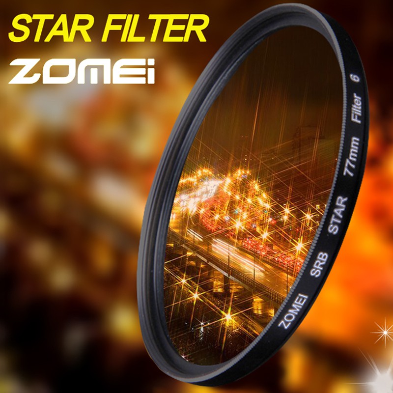 Zomei Star Line Star Filter 4 6 8 Bộ lọc máy ảnh Piot Filtro 49 52 55 58 62 67 72 77 82mm cho ống kính máy ảnh DSLR Canon Nikon Sony