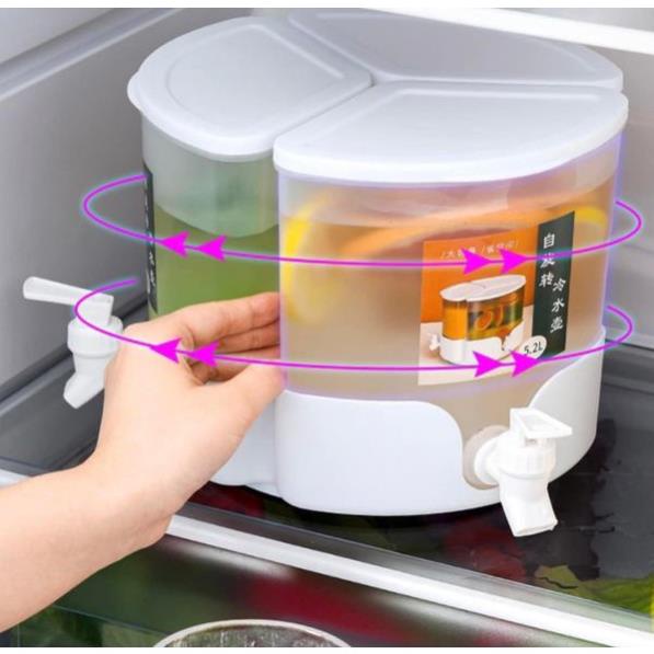BÌNH NƯỚC 3 NGĂN CÓ VÒI, XOAY 360 ĐỘ, ĐỰNG NƯỚC HOA QUẢ, DETOX TIỆN DỤNG