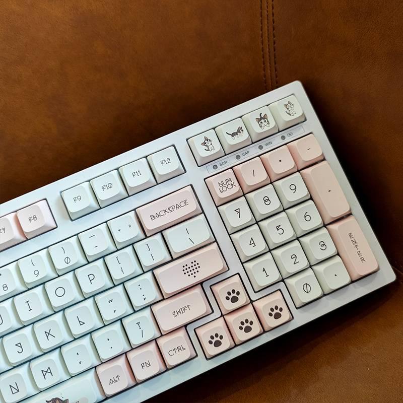 137 Nút phím cơ Cheese Cat Keycap XDA PBT ANSI nhuộm thăng hoa cho MX 61/64/68/71/84/87/100/104/108