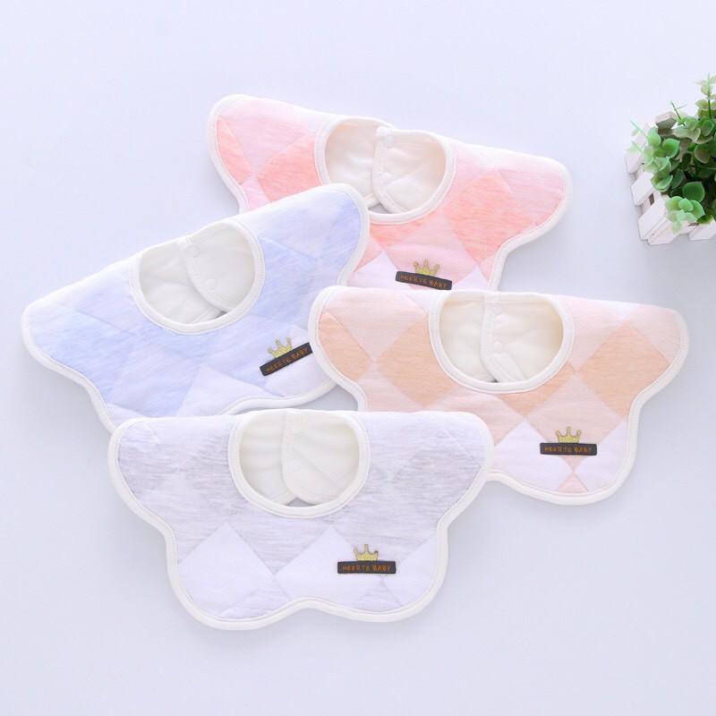 Yếm tròn xoay 360 độ chống thấm cho bé có cúc bấm - 𝐘𝟓𝟒
