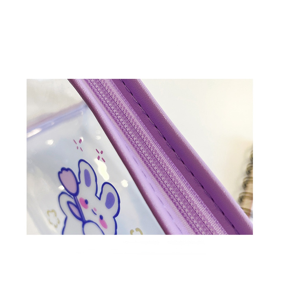 Túi Đựng Bút Trong Suốt Cỡ Lớn Họa Tiết Hoạt Hình Xinh Xắn