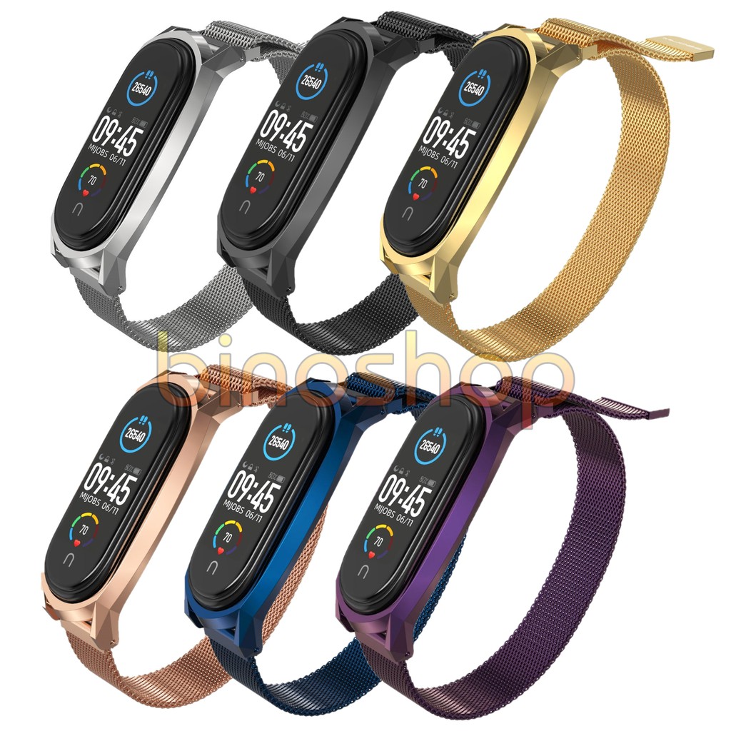 Dây đeo miband 5 nam châm viền GT, dây đeo thay thế mi band 5 nam châm phiên bản GT MIJOBS