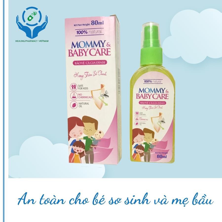 Xịt tinh dầu chống muỗi Mommy &amp; BabyCare hương tràm sả chanh bảo vệ gia đình