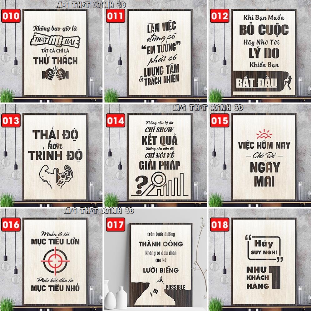 Tranh treo tường, tranh gỗ decor truyền cảm hứng, trang trí văn phòng, quán cafe, homestay, gia đình nội thất xinh 3d