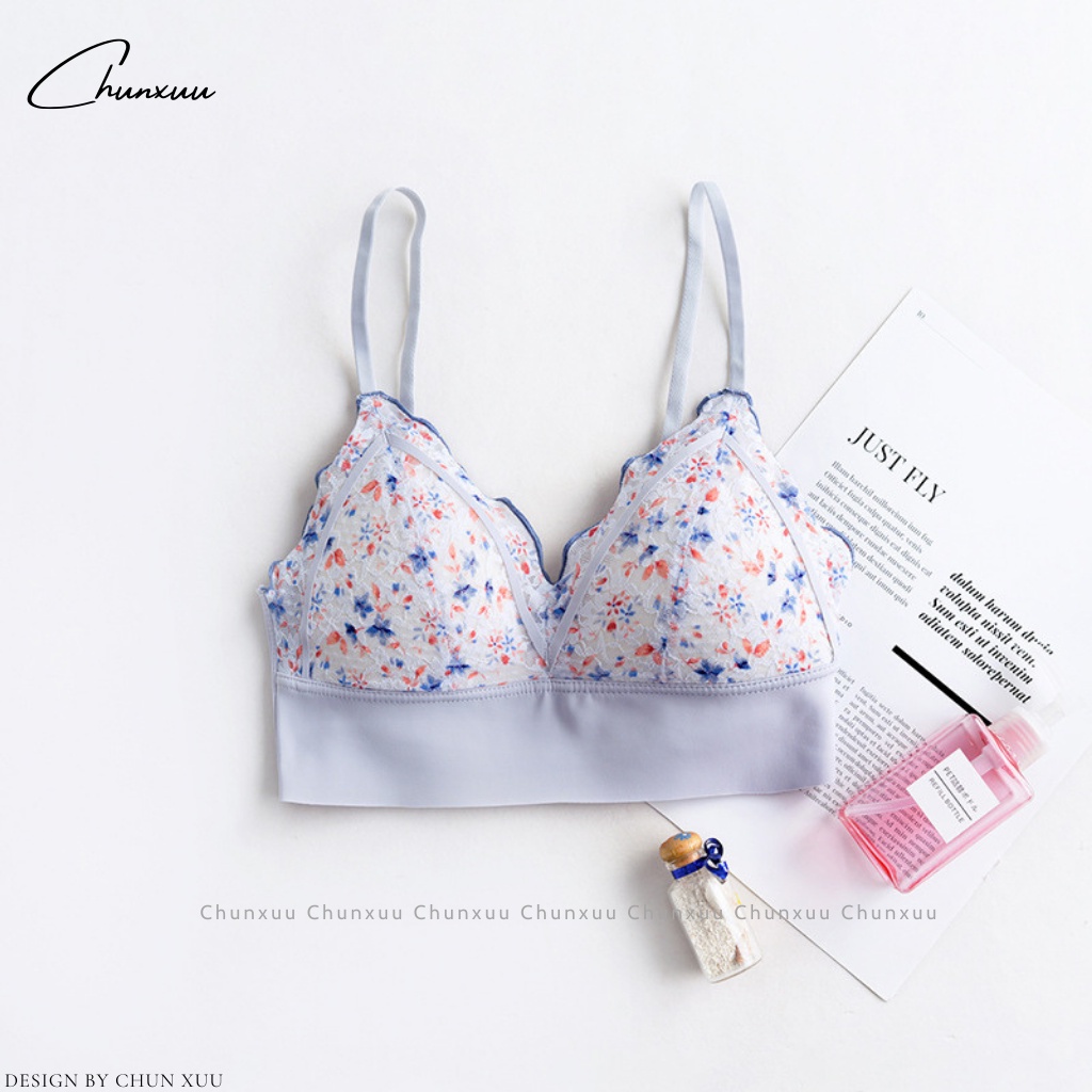 Áo bra nữ ren hoa nhí gợi cảm ChunXuu, đệm dày vừa phối viền su mềm mịn thoáng mát - BR17