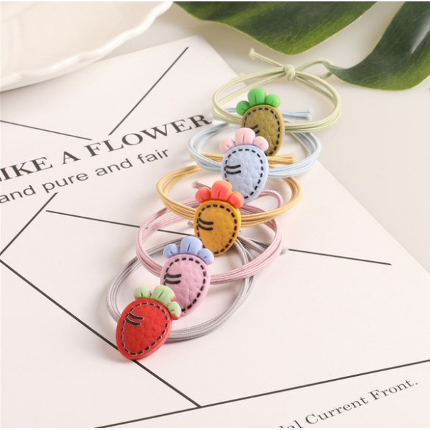 Combo 10 Thun Cột Tóc Hình Củ Cải Dễ Thương Style Hàn Quốc Hot Trend