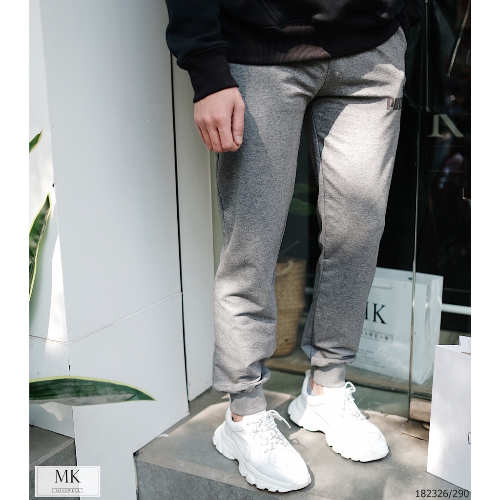 Quần Jogger Nỉ Xuất Dư Logo Đùi 2 Màu Basic