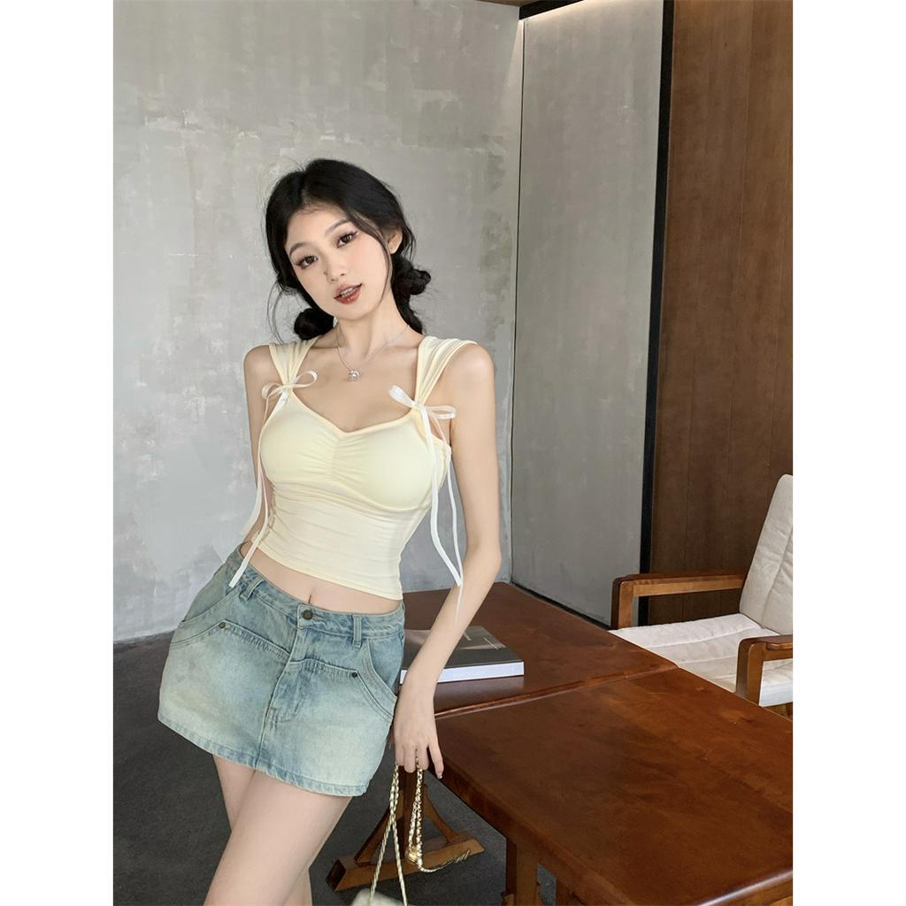 Áo Tank Top Thắt Nơ Thời Trang Mùa Hè Cho Nữ